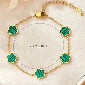 Titanium steel lucky clover flower bracelet